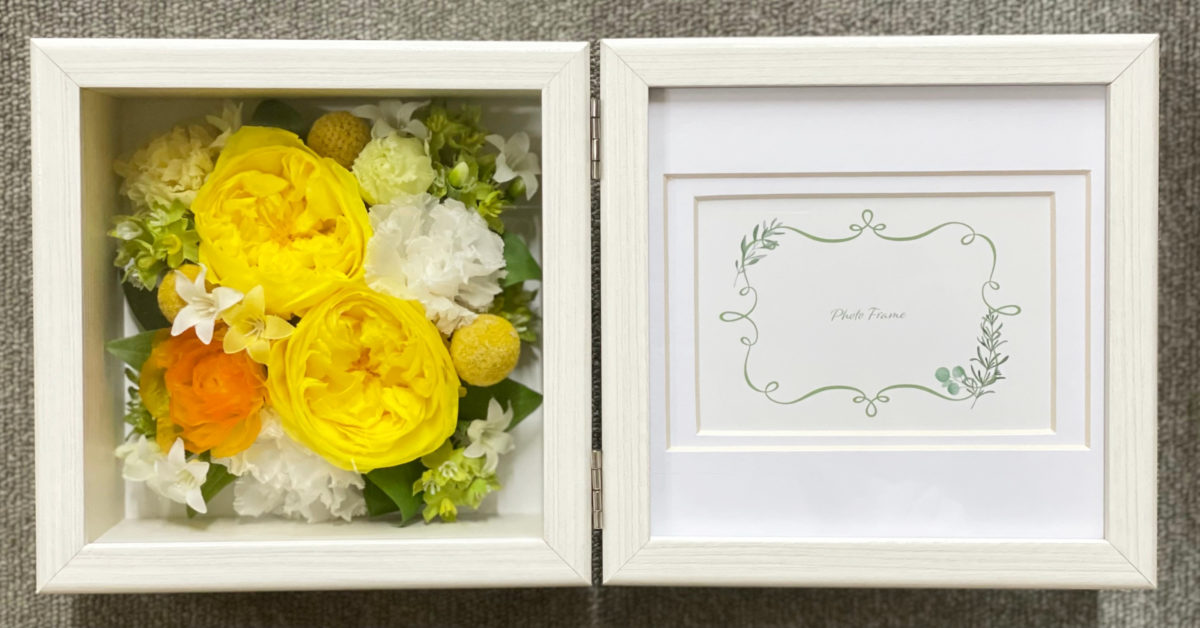 【pr-48】カーネーション・バラその他6輪加工 フォトフレームアレンジ - 画像 (8)