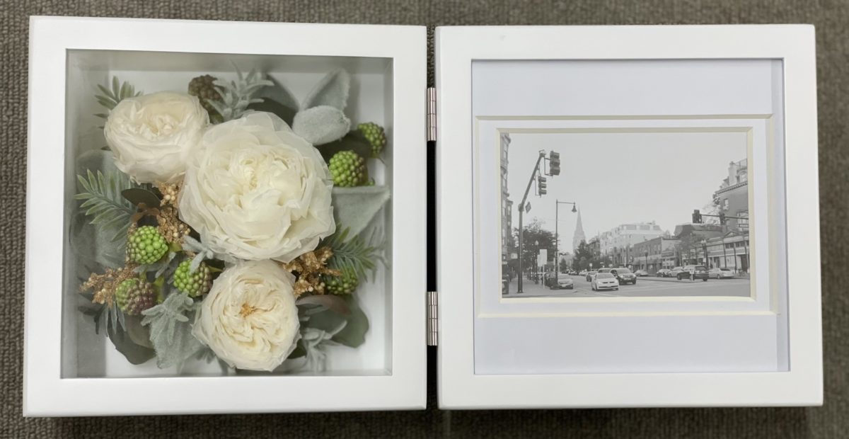 【pr-48】カーネーション・バラその他6輪加工 フォトフレームアレンジ - 画像 (7)